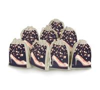 QMNBTES Lot de 8 sacs cadeaux en mousseline avec cordon de serrage en forme de talons hauts en cristal, sacs cadeaux en tissu, petits sacs cadeaux en tissu, sacs cadeaux avec cordon de serrage