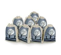 QMNBTES Lot de 8 sacs cadeaux en mousseline avec cordon de serrage Motif tombe étrange