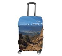 QMNBTES Pikes Peak Colorado Housse de bagage à main pour bagages approuvée TSA Housse de protection élastique anti-rayures lavable Convient aux valises de 48,3 à 76,2 cm, Blanc, L, Moderne.