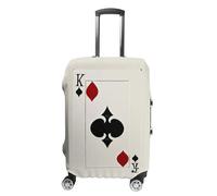 QMNBTES Spades K Housse de bagage à main pour valises de poker approuvées par la TSA Protection élastique anti-rayures lavable Convient aux valises de 48,3 à 76,2 cm, Blanc, M, Moderne.