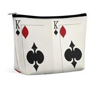 QMNBTES Spades K Poker Grande trousse de maquillage de voyage pour femme - Étanche - Pour sac à main - Organiseur de maquillage portable - Jolie pochette à fermeture éclair - Trousse de maquillage