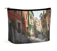 QMNBTES Street of Italy Grande trousse de maquillage de voyage pour femme - Étanche - Pour sac à main - Organiseur de maquillage portable - Jolie pochette à fermeture éclair - Trousse de maquillage
