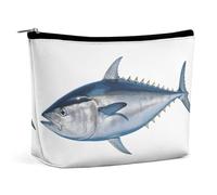 QMNBTES Tuna Thunnus Grande trousse de maquillage de voyage pour femme - Étanche - Pour sac à main - Organiseur de maquillage portable - Jolie pochette à fermeture éclair - Trousse de maquillage
