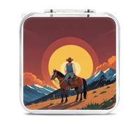 QMNBTES West Cowboy Switch Étui de rangement pour 12 jeux et 2 emplacements pour cartes Micro SD, étui de transport de voyage, rangement portable pour cartes de jeux, coque rigide, fermeture à boucle