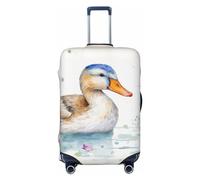 QMNEHJ Housse de bagage de voyage aquarelle canard housse de protection élastique anti-rayures pour bagages de voyage housse imperméable pour valise de 45,7 à 81,3 cm, Noir , L