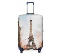 QMNEHJ Housse de bagage de voyage aquarelle Paris Housse de protection élastique anti-rayures pour bagages de voyage Housse imperméable pour valise de 45,7 à 81,3 cm, Noir , M