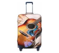 QMNEHJ Housse de bagage de voyage aquarelle pour guitare acoustique - Housse de protection élastique anti-rayures - Housse de bagage étanche pour valises de 45,7 à 81,3 cm, Noir , L