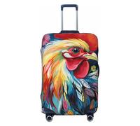 QMNEHJ Housse de bagage de voyage artistique colorée - Housse de protection élastique anti-rayures pour bagages de voyage - Housse imperméable pour valises de 45,7 à 81,3 cm, Noir , L