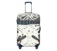 QMNEHJ Housse de bagage de voyage avec équipement de ski, housse de protection élastique anti-rayures, housse de bagage de voyage, housse imperméable pour valises de 45,7 à 81,3 cm, Noir , L