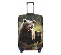 QMNEHJ Housse de bagage de voyage avec ours marron pour protéger les oursons - Housse de protection élastique anti-rayures pour bagages de voyage - Housse imperméable pour valises de 45,7 à 81,3 cm