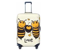 QMNEHJ Housse de bagage de voyage Bee Love Honey - Housse de protection élastique anti-rayures - Étanche - Convient aux valises de 45,7 à 81,3 cm, Noir , L