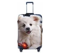 QMNEHJ Housse de bagage de voyage Merry Christmas Blanche Snow Dog Valise Housse de protection élastique anti-rayures Housse de bagage de voyage étanche Convient aux valises de 45,7 à 81,3 cm, Noir