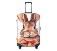 QMNEHJ Housse de protection pour bagage de voyage avec rosace de lapin - Élastique - Anti-rayures - Étanche - Convient aux valises de 45,7 à 81,3 cm, Noir , L