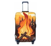 QMNEHJ Housse de protection pour bagages de voyage Bonfire - Élastique - Anti-rayures - Étanche - Convient aux valises de 45,7 à 81,3 cm, Noir , XL