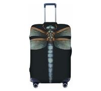 QMNEHJ Housse de protection pour bagages de voyage en forme de libellule - Élastique - Anti-rayures - Étanche - Convient aux valises de 45,7 à 81,3 cm, Noir , XL