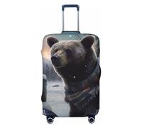 QMNEHJ Housse de protection pour bagages de voyage - Housse de protection élastique anti-rayures - Étanche - Convient aux valises de 45,7 à 81,3 cm, Noir , M