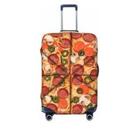 QMNEHJ Housse de protection pour bagages de voyage I Love Pizza - Élastique - Anti-rayures - Étanche - Convient aux valises de 45,7 à 81,3 cm, Noir , S