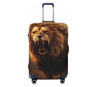 QMNEHJ Housse de protection pour bagages de voyage, motif lion rugissant en colère, protection élastique, anti-rayures, housse de bagage de voyage, housse imperméable pour valises de 45,7 à 81,3 cm