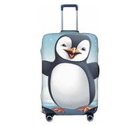 QMNEHJ Housse de protection pour bagages de voyage, motif pingouin heureux, housse de protection élastique, anti-rayures, housse imperméable pour valises de 45,7 à 81,3 cm, Noir , L
