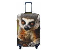 QMNEHJ Housse de protection pour bagages de voyage, motif singe lémurien, housse de protection élastique anti-rayures pour bagages de voyage, housse imperméable pour valises de 45,7 à 81,3 cm, Noir