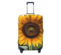 QMNEHJ Housse de protection pour bagages de voyage, motif tournesol, élastique, anti-rayures, housse imperméable pour valises de 45,7 à 81,3 cm, Noir , S