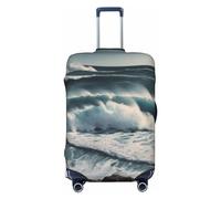 QMNEHJ Housse de protection pour bagages de voyage Wild Seas - Élastique - Anti-rayures - Étanche - Convient aux valises de 45,7 à 81,3 cm, Noir , L