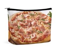 QMNLKH Trousse de maquillage de voyage pour femme - En jambon - Imprimé - Portable - Convient pour les vacances et les voyages, Pizza au jambon, Taille unique