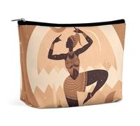 QMNLKH Trousse de maquillage de voyage pour femme - Motif paysage urbain au coucher du soleil - Portable - Convient pour les vacances et les voyages, Silhouette de personnes, Taille unique