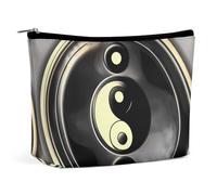 QMNLKH Trousse de maquillage de voyage pour femme Motif Yin Yang Sac cosmétique portable adapté pour les vacances et les voyages, Motif Yin Yang, Taille unique