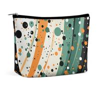 QMNLKH Trousse de maquillage pour femme - Trousse de toilette de voyage - Imprimé film - Portable - Convient pour les vacances et les voyages, Courbes et cercles, Taille unique