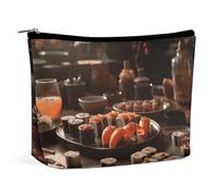 QMNLKH Trousse de maquillage pour femme - Trousse de toilette de voyage - Imprimé film - Portable - Convient pour les vacances et les voyages, Plateau à sushis, Taille unique