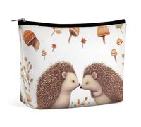 QMNLKH Trousse de maquillage pour femme - Trousse de toilette de voyage - Motif nature verte - Sac à cosmétiques portable - Convient pour les vacances et les voyages, Nature Lovely Hedgehog Lovers