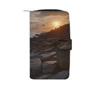 QMNRTK Along The Rocks Portefeuille fin à deux volets en cuir véritable minimaliste avec poche avant pour homme et femme, style 19,7 x 11 x 3,5 cm, Style :, 19.7x11x3.5cm