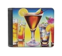 QMNRTK Always Happy Hour - Portefeuille en cuir à deux volets pour homme et femme, blocage RFID, capacité supplémentaire, coutures ultra résistantes, avec 8 emplacements pour cartes, style, taille