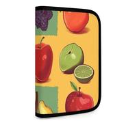QMNRTK Art Style Fruit Portefeuille compact multifonction pour carte de crédit Porte-carte d'identité Portefeuille en cuir Fermeture éclair Blocage RFID Portefeuille à deux volets pour homme et femme,