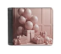 QMNRTK Balloons And Gifts Portefeuille en cuir à deux volets pour homme et femme avec blocage RFID, capacité supplémentaire, coutures ultra résistantes, portefeuille fin avec 8 emplacements pour