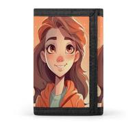 QMNRTK Beau portefeuille fin à triple pli pour fille de dessin animé, portefeuille fin personnalisé gravé RFID pour homme et femme, style, taille unique, Style :, Taille unique