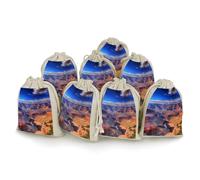 QMNRTK Beauty Grand Canyon Lot de 8 petits sacs vides en mousseline de coton avec cordon de serrage réutilisables et lavables pour herbes, épices, bonbons, savon, bijoux, cadeaux de mariage