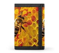 QMNRTK Bee Picking Nectar Portefeuille fin à triple pli avec gravure RFID pour homme et femme, style, taille unique, Style :, Taille unique