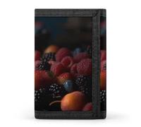 QMNRTK Berries on The Table Portefeuille fin à triple pli, portefeuille fin personnalisé gravé RFID pour homme et femme, style, taille unique, Style :, Taille unique