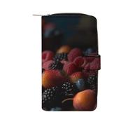QMNRTK Berries on The Table Portefeuille pour cartes de crédit avec blocage RFID fin en cuir véritable minimaliste poche avant porte-clés pour homme et femme, style, 19,7 x 11 x 3,5 cm, Style :,