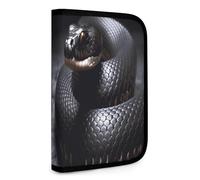 QMNRTK Black Snake Portefeuille compact multifonction avec porte-cartes de crédit et fermeture éclair en cuir avec blocage RFID pour homme et femme, style, taille unique, Style :, Taille unique