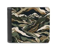 QMNRTK Bold Graphic Lines Portefeuille en cuir à deux volets pour homme et femme avec blocage RFID, capacité supplémentaire, coutures ultra résistantes, portefeuille fin avec 8 emplacements pour