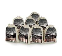 QMNRTK Brooklyn Bridge Lot de 8 petits sacs vides en mousseline de coton avec cordon de serrage réutilisables et lavables pour herbes, épices, bonbons, savon, bijoux, cadeaux de mariage