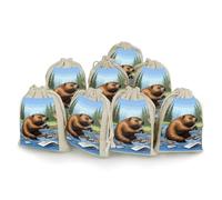 QMNRTK Busy Beaver Lot de 8 petits sacs vides en mousseline de coton avec cordon de serrage réutilisables et lavables pour herbes, épices, bonbons, savon, bijoux, cadeaux de mariage