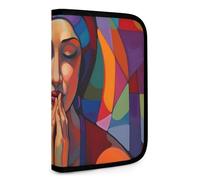QMNRTK Calm Face Portefeuille compact multifonction pour carte de crédit avec fermeture éclair - Blocage RFID - Portefeuille à deux volets pour homme et femme - Style - Taille unique, Style :, Taille