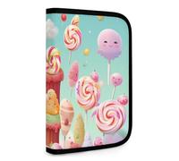 QMNRTK Candy Happy Portefeuille compact multifonction pour carte de crédit avec fermeture éclair et blocage RFID pour homme et femme, style, taille unique, Style :, Taille unique