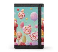 QMNRTK Candy Happy Portefeuille fin à triple pli, portefeuille fin personnalisé gravé RFID pour homme et femme, style, taille unique, Style :, Taille unique