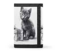 QMNRTK Cat Next to Gift Portefeuille fin à triple volet personnalisé gravé RFID pour homme et femme, style, taille unique, Style :, Taille unique