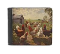 QMNRTK Chickens And Farm - Portefeuille en cuir à deux volets pour homme et femme, blocage RFID, capacité supplémentaire, coutures ultra résistantes, portefeuille fin avec 8 emplacements pour cartes,